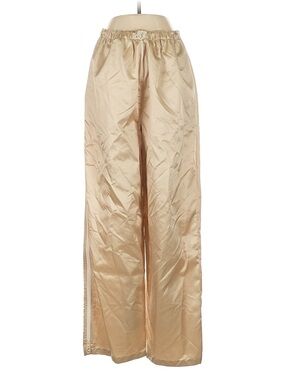 Fendi Champagne-Gold Satin Wide Leg Zipper Pants NWT